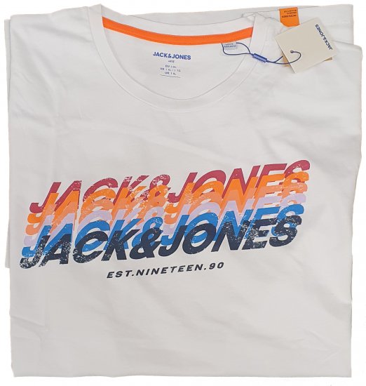 Jack & Jones Tyler T-shirt White - T-särgid - Suured T-särgid 2XL – 14XL