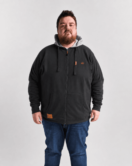 Motley Denim Copenhagen Hoodie Charcoal - Sviitrid ja dressipluusid - Meeste suured kapuutsiga jakid suurustes 2XL – 14XL
