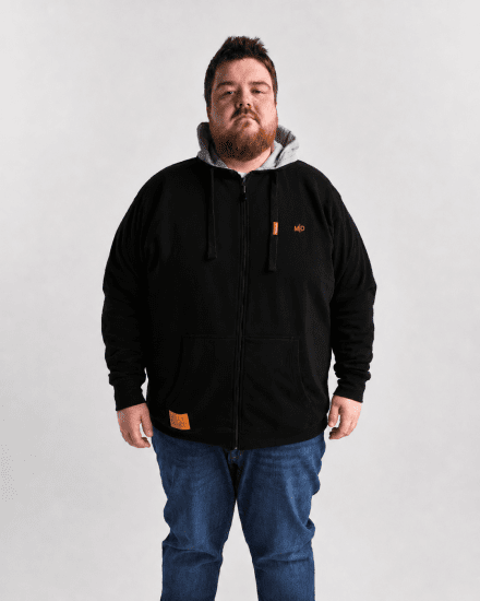 Motley Denim Copenhagen Hoodie Black - Sviitrid ja dressipluusid - Meeste suured kapuutsiga jakid suurustes 2XL – 14XL