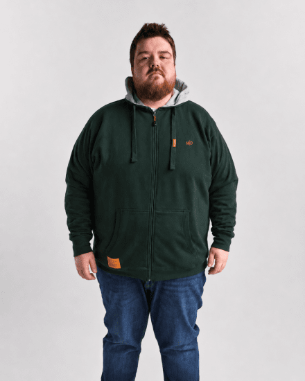 Motley Denim Copenhagen Hoodie Racing Green - Sviitrid ja dressipluusid - Meeste suured kapuutsiga jakid suurustes 2XL – 14XL