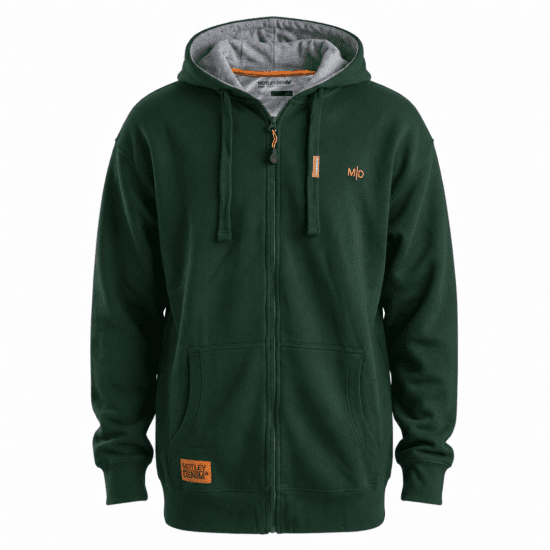 Motley Denim Copenhagen Hoodie Racing Green - Sviitrid ja dressipluusid - Meeste suured kapuutsiga jakid suurustes 2XL – 14XL