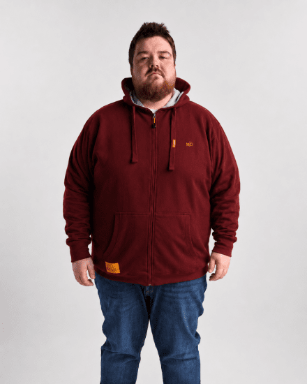 Motley Denim Copenhagen Hoodie Red - Sviitrid ja dressipluusid - Meeste suured kapuutsiga jakid suurustes 2XL – 14XL