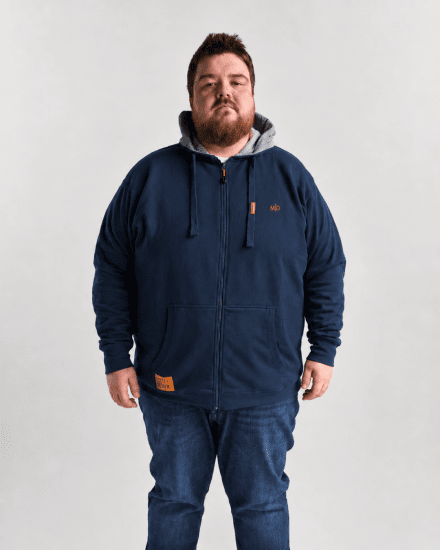 Motley Denim Copenhagen Hoodie Dark Indigo - Sviitrid ja dressipluusid - Meeste suured kapuutsiga jakid suurustes 2XL – 14XL