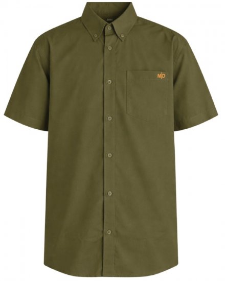 Motley Denim Zagreb Lühikeste Varrukatega Särk Tume khaki - Särgid - Meeste suured särgid 2XL – 8XL