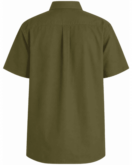 Motley Denim Zagreb Lühikeste Varrukatega Särk Tume khaki - Särgid - Meeste suured särgid 2XL – 8XL