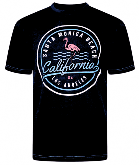 Kam Jeans 5707 Santa Monica Tee Black - T-särgid - Suured T-särgid 2XL – 14XL