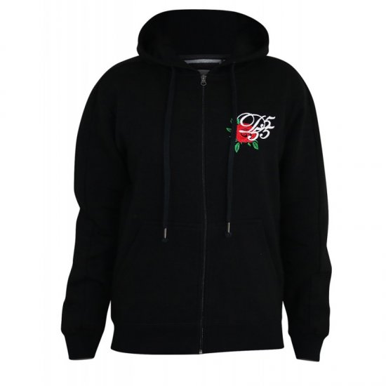 D555 Verlin Couture Full Zip Hoodie Black - Sviitrid ja dressipluusid - Meeste suured kapuutsiga jakid suurustes 2XL – 14XL