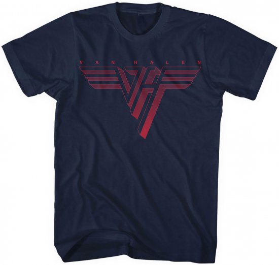 Van Halen Classic Red Logo T-shirt Navy - T-särgid - Suured T-särgid 2XL – 14XL