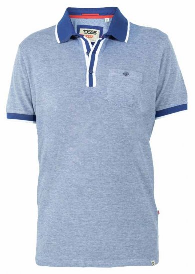 D555 Viper Melange Pique Polo Navy Twist - Polosärgid - Meeste suured polosärgid 2XL – 8XL