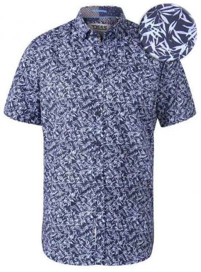D555 Walpack Hawaiian Ao Print Short Sleeve Shirt Blue - Särgid - Meeste suured särgid 2XL – 8XL