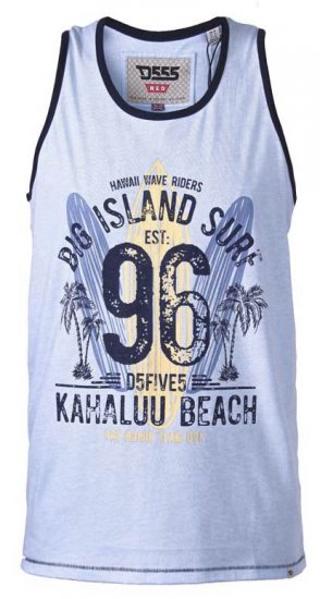 D555 Wirral Hawaii Surf Board Printed Vest Sky Blue - T-särgid - Suured T-särgid 2XL – 14XL