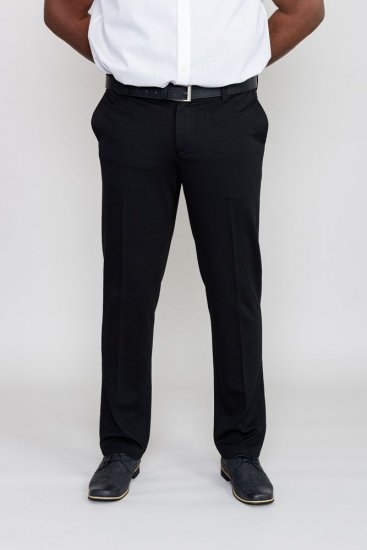 D555 Yarmouth Four Way Stretch Trouser With Flexible Waistband Black - Teksad ja püksid - Meeste suured teksad W40 – W70
