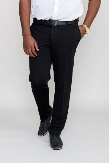 D555 Yarmouth Four Way Stretch Trouser With Flexible Waistband Black - Teksad ja püksid - Meeste suured teksad W40 – W70