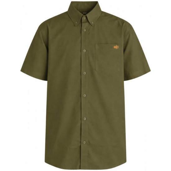 Motley Denim Zagreb Lühikeste Varrukatega Särk Tume khaki - Särgid - Meeste suured särgid 2XL – 8XL